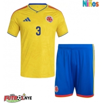 Camiseta Colombia Jhon Lucumi #3 Primera Equipación para niños Mundial 2026 manga corta (+ pantalones cortos)